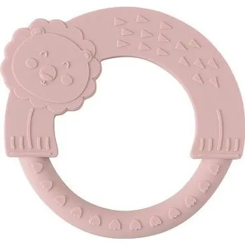 Hračka pro kojence INTERBABY | KOUSÁTKO silikonové KROUŽEK - růžové