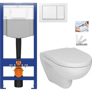 Klozet CERSANIT předstěnový instalační systém s bílym tlačítkem K97-516 + WC JIKA LYRA PLUS + SEDÁTKO DURAPLAST SLOWCLOSE K97-526 516 LY5