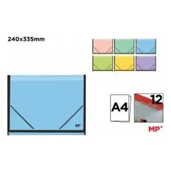 Set školních potřeb Teczka A4 z przegródkami i z gumką MIX