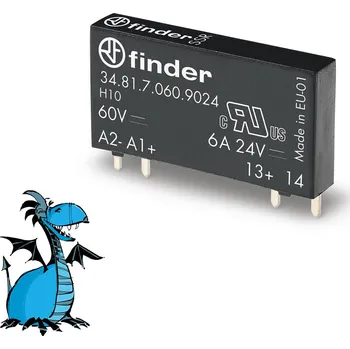 Stykač FINDER Relé 34.81.7.060.9024, 1Z/24V DC/2A, 60V DC 348170609024
