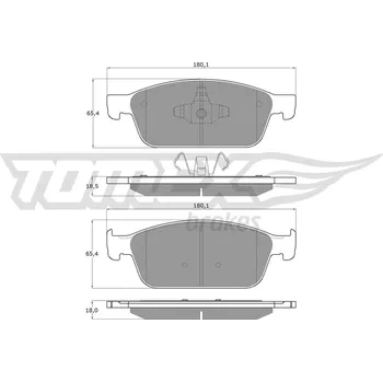 Brzdová destička Sada brzdových destiček, kotoučová brzda TOMEX Brakes TX 18-91