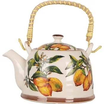 Krémová konvička s citróny a se sítkem - 18*14*12 cm / 800 ml