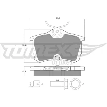 Brzdová destička Sada brzdových destiček, kotoučová brzda TOMEX Brakes TX 14-51