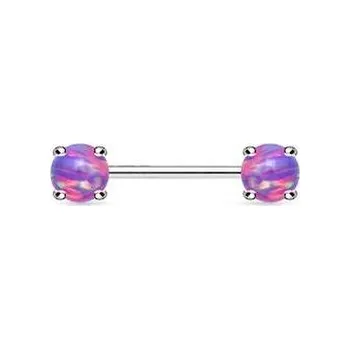 Piercing BR01023-A Piercing do bradavky, fialové opály