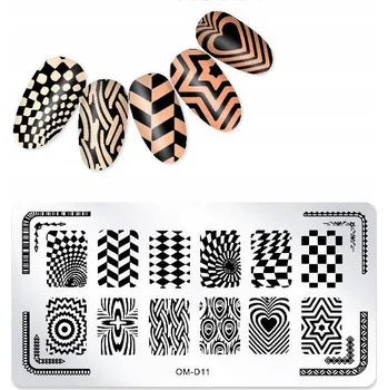 Přípravek na nehty Šablona / Destička na nehty pro zdobení nehtů OM-D11