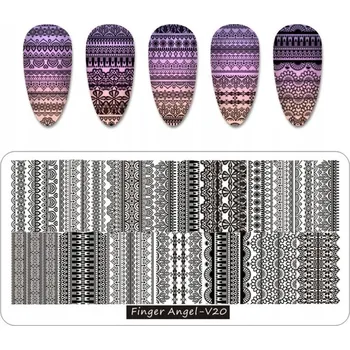 Přípravek na nehty Šablona Destička na nehty pro zdobení nehtů Finger Angel - V20