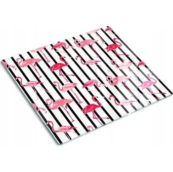 Obraz Multifunkční Skleněná Deska do Kuchyně - Pásy plameňáků 60x52 cm