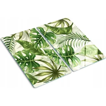 Obraz Dekorativní skleněné kuchyňské desky na krájení Tropické listy 2x30x52 cm