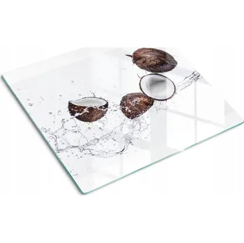 Obraz Tvrzené multifunkční dekorativní skleněné prkénko Kokos s vodou 60x52 cm