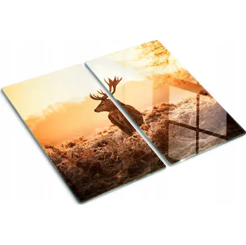 Obraz Sada Skleněných Kuchyňských Prkének Východ slunce nad jelenem 2x30x52 cm