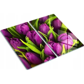 Obraz Multifunkční Dekorativní Skleněné Desky Fialové tulipány 2x30x52 cm
