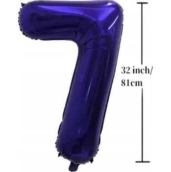 Balónek FÓLIOVÝ BALÓNEK ČÍSLICE 7 NAROZENINY OSLAVA PÁRTY TMAVĚ MODRÝ 81 CM (32 PALCŮ)