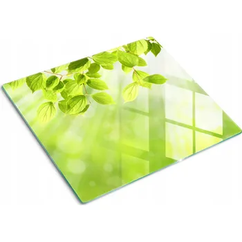 Obraz Kuchyňská Multifunkční Dekorativní Deska Tvrzené Sklo Listy 60x52 cm