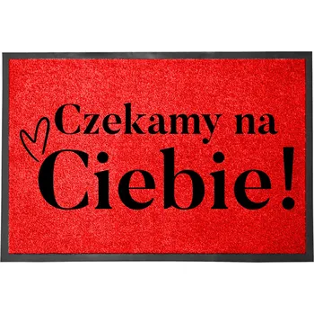 Obraz VCHODOVÁ ROHOŽKA ČERVENÁ 40X60 VTIPNÝ POTISK HUMOR HIT STYLOVÁ DEKORACE DOMOVA