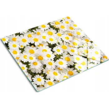 Obraz Dekorativní Kuchyňská Deska z Tvrzené Sklo na Krájení Sedmikráska 60x52 cm