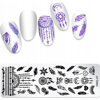 Přípravek na nehty Šablona / Destička na nehty pro zdobení nehtů OMQ-07