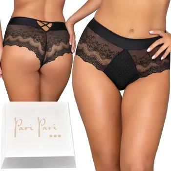 Kalhotky SOPHIA roztomilé kalhotky dámské kalhotky brazilské kalhotky vysoký pas HW 3XL černé