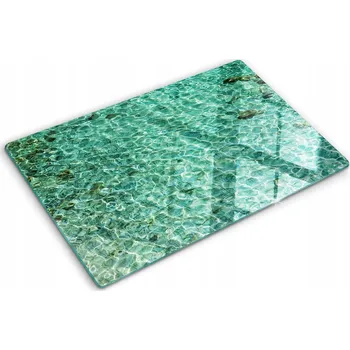 Obraz Ozdobná skleněná deska na krájení a servírování Průhledná voda 80x52 cm