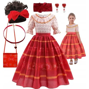 Karnevalový kostým ŠATY KOSTÝM PŘEVLEK ENCANTO DOLORES MADRIGAL PLES KARNEVAL 110 116