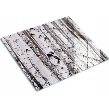 Obraz Kuchyňská Multifunkční Dekorativní Deska Tvrzené Sklo Bříza 60x52 cm