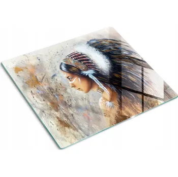 Obraz Kuchyňská Multifunkční Dekorativní Deska Tvrzené Sklo indický motiv 60x52 cm