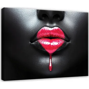 Obraz OBRAZ RTY ŽENY ČERNÉ SRDCE DO LOŽNICE OBÝVÁKU KUCHYNĚ NA PLÁTNĚ 60x40