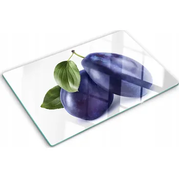 Obraz Skleněná dekorativní deska s grafikou Na Servírování Jednohubek Švestky 80x52 cm