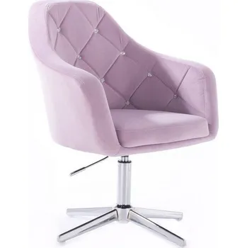 LuxuryForm DESIGN Kosmetické křeslo ROMA VELUR na stříbrném kříži - levandule