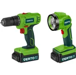 Akumulátorová vrtačka/příklepová vrtačka 2 x 20V, Li-Ion/1.5Ah, kufřík + baterka 50G293