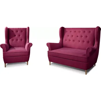 Sedací souprava Sedací souprava AROS 2+1 Mat Velvet 68 vínová