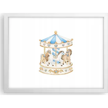 Obraz Obraz plakát v bílém rámu do obýváku 40x30 koně foto plakáty na zeď