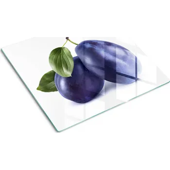 Obraz Kuchyňská Multifunkční Ozdobná Deska z Tvrzeného Skla Švestky 60x52 cm