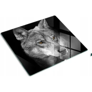 Obraz Kuchyňská Multifunkční Ozdobná Deska z Tvrzeného Skla Vlk 60x52 cm