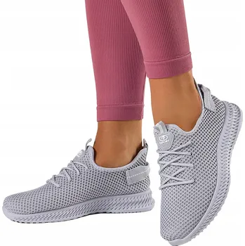 Dámské tenisky Dámské SPORTOVNÍ Boty Šedé Tenisky Šněrovací Pružná Podrážka vel. 38