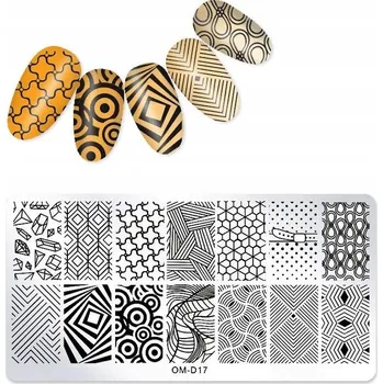 Přípravek na nehty Šablona / Destička na nehty pro zdobení nehtů - OM-D17