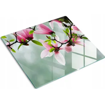 Obraz Ozdobná kuchyňská skleněná deska na krájení a servírování Magnolie 60x52 cm