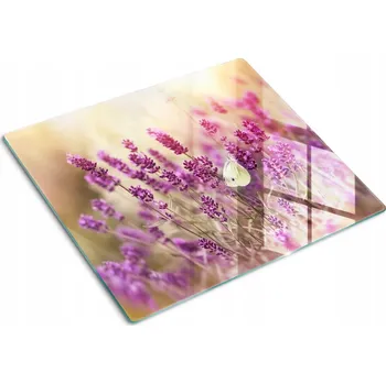 Obraz Kuchyňská Multifunkční Dekorativní Deska Tvrzené Sklo Levandule 60x52 cm