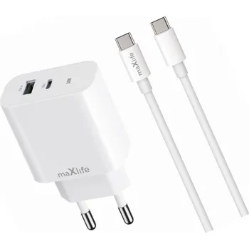 Síťová nabíječka Maxlife 30W pro Apple s USB-C kabelem 1 m bílá