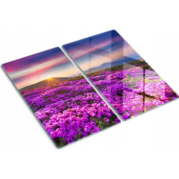 Obraz Skleněné kuchyňské desky na krájení s grafikou Květiny v horách 2x30x52 cm