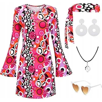 Karnevalový kostým KOSTÝM převlek kostým HIPPIE KVĚTINY 60. léta 70. léta 80. rL