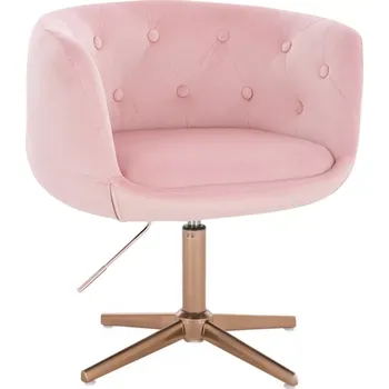 LuxuryForm DESIGN Kosmetické křeslo MONTANA VELUR na zlatém kříži - růžové