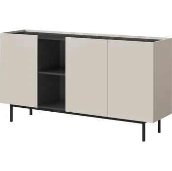 Komoda Komoda s výklopnými dvířky Noel 3D 165 Kašmír / Černá