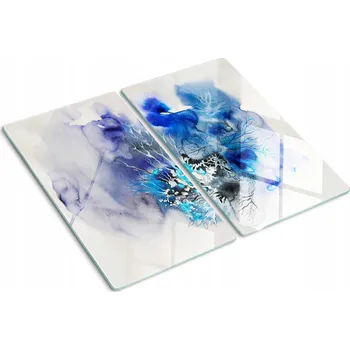 Obraz Sada dvou skleněných kuchyňských prkének Abstraktní květiny 2x30x52 cm