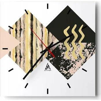 Hodiny Velké nástěnné hodiny 40x40 Abstrakce Skleněné tiché hodiny