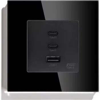 Elektrická zásuvka USB zásuvka do zdi BSEED, černá