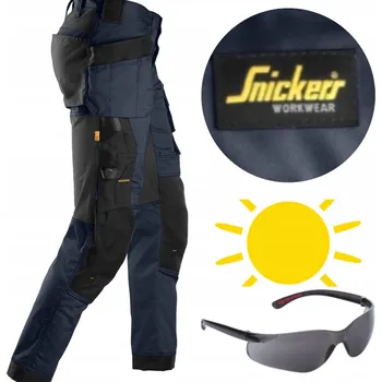 Pánské kalhoty Pracovní kalhoty SNICKERS Stretch AllroundWork 6241 Tmavě modré + brýle 60
