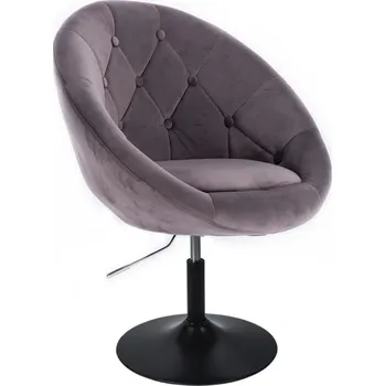 LuxuryForm DESIGN Kosmetické křeslo VERA VELUR na černém talíři - tmavě šedé