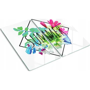 Obraz Dvě Dekorativní Kuchyňské Desky z Tvrzené Sklo S Potiskem Léto 2x30x52 cm