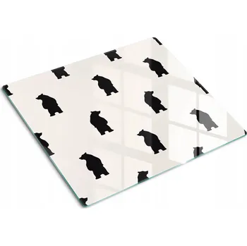 Obraz Skleněné Dekorační Prkénko Na Servírování Jednohubek Medvědi 60x52 cm