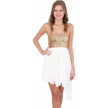 Podprsenka Krémový mini šifon, flitry JOHN ZACK L